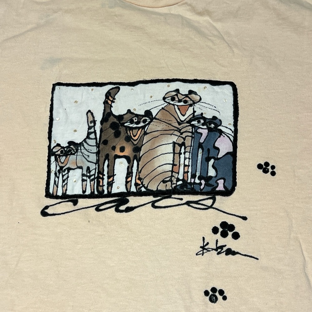 Vintage cats t-shirt. - Picture 2 of 5